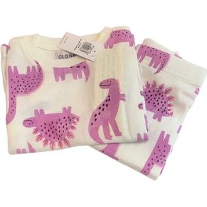 Old Navy Snug Fit Pajamas 6-12M PJs Baby Purple Dino Short Sleeve New 2pc Set